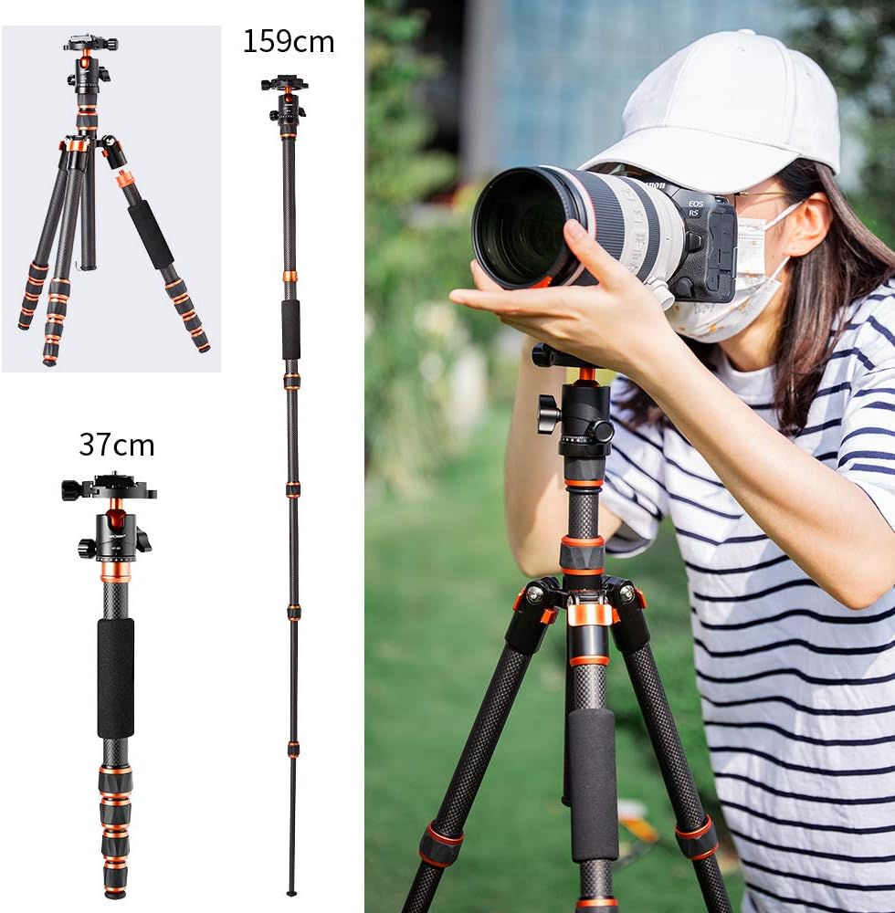 61 inch Carbon Fiber Camera Tripod with 360 Degree Ball Head G166