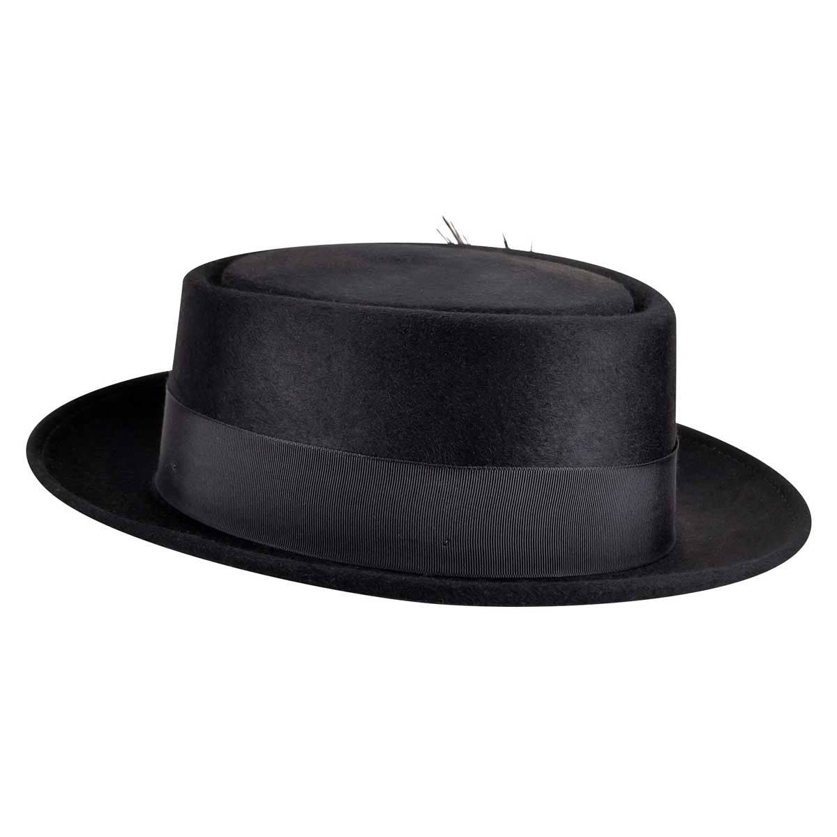 Black Pork Pie Hat W458