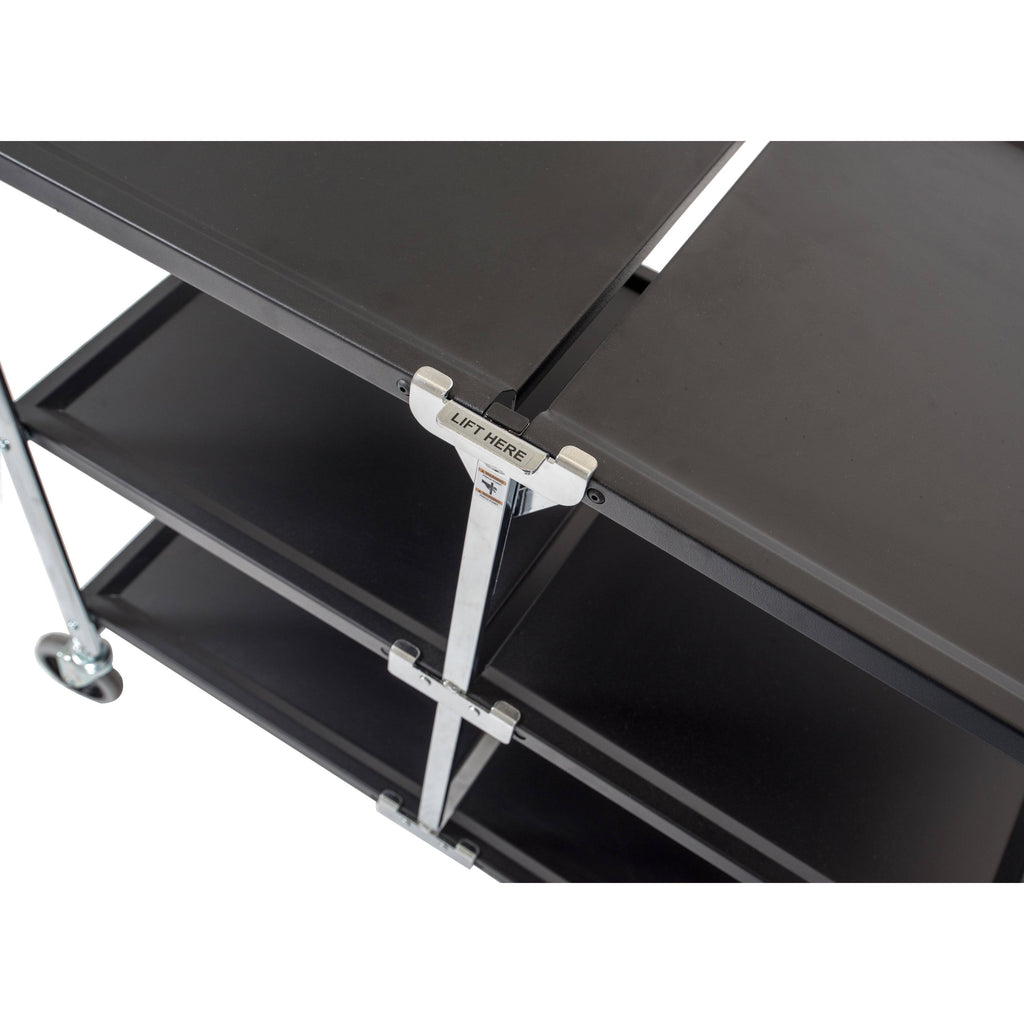 Black 3 Shelf Collapsible Metal Utility Cart Z428153
