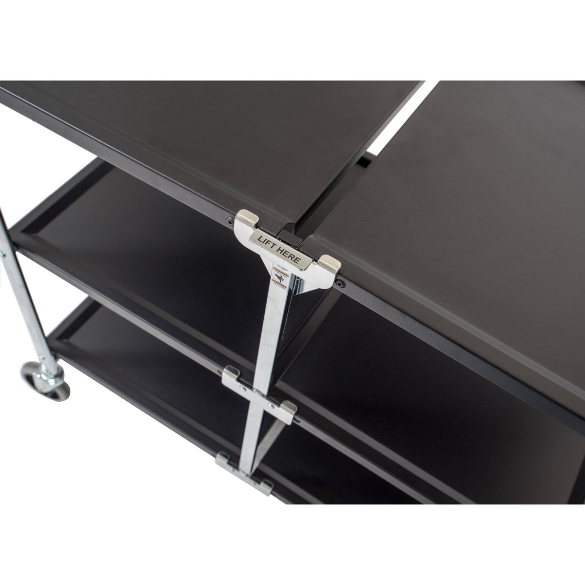 Black 3 Shelf Collapsible Metal Utility Cart Z428153