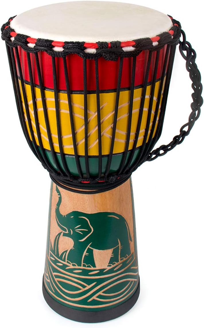 Green Mahogany Goatskin Drumhead Djembe U104