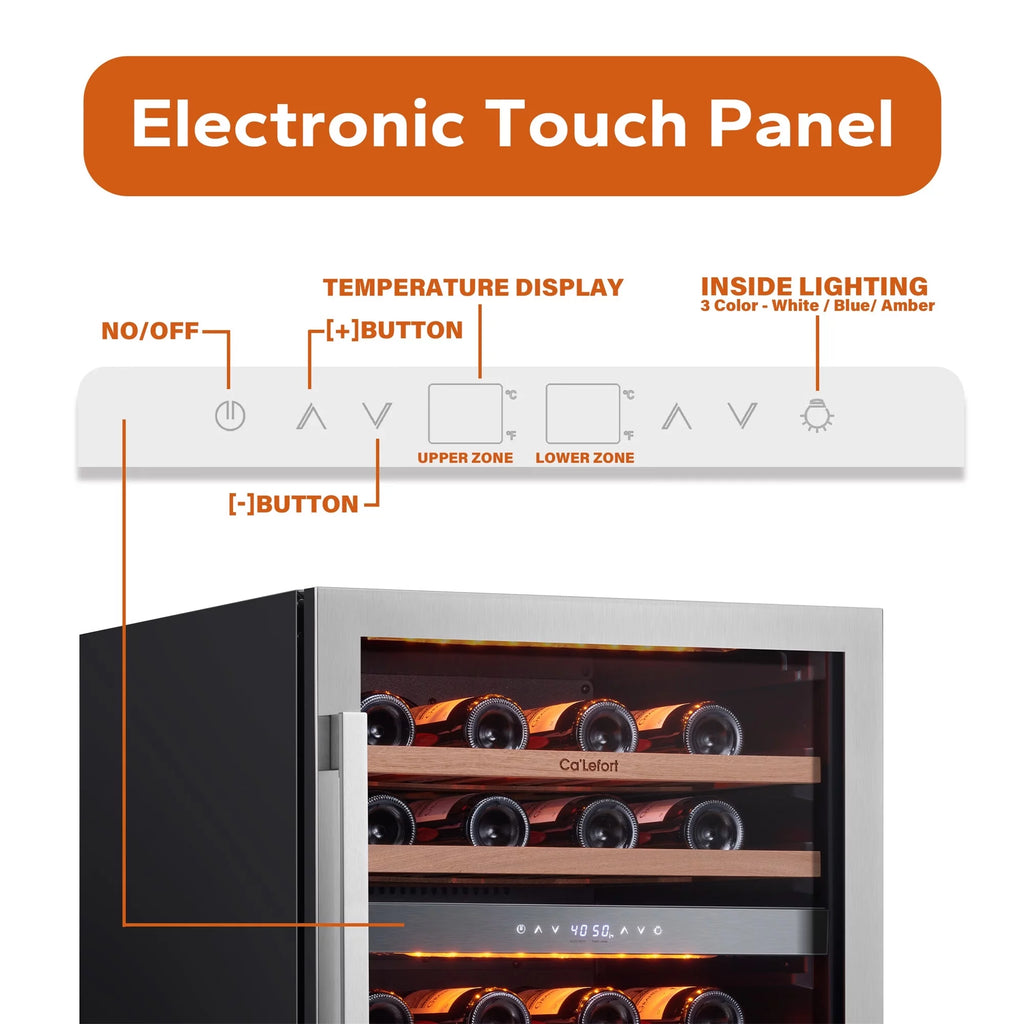 24 inch 46 Bottle Stainless Steel Wine Cooler Refrigerator W802567