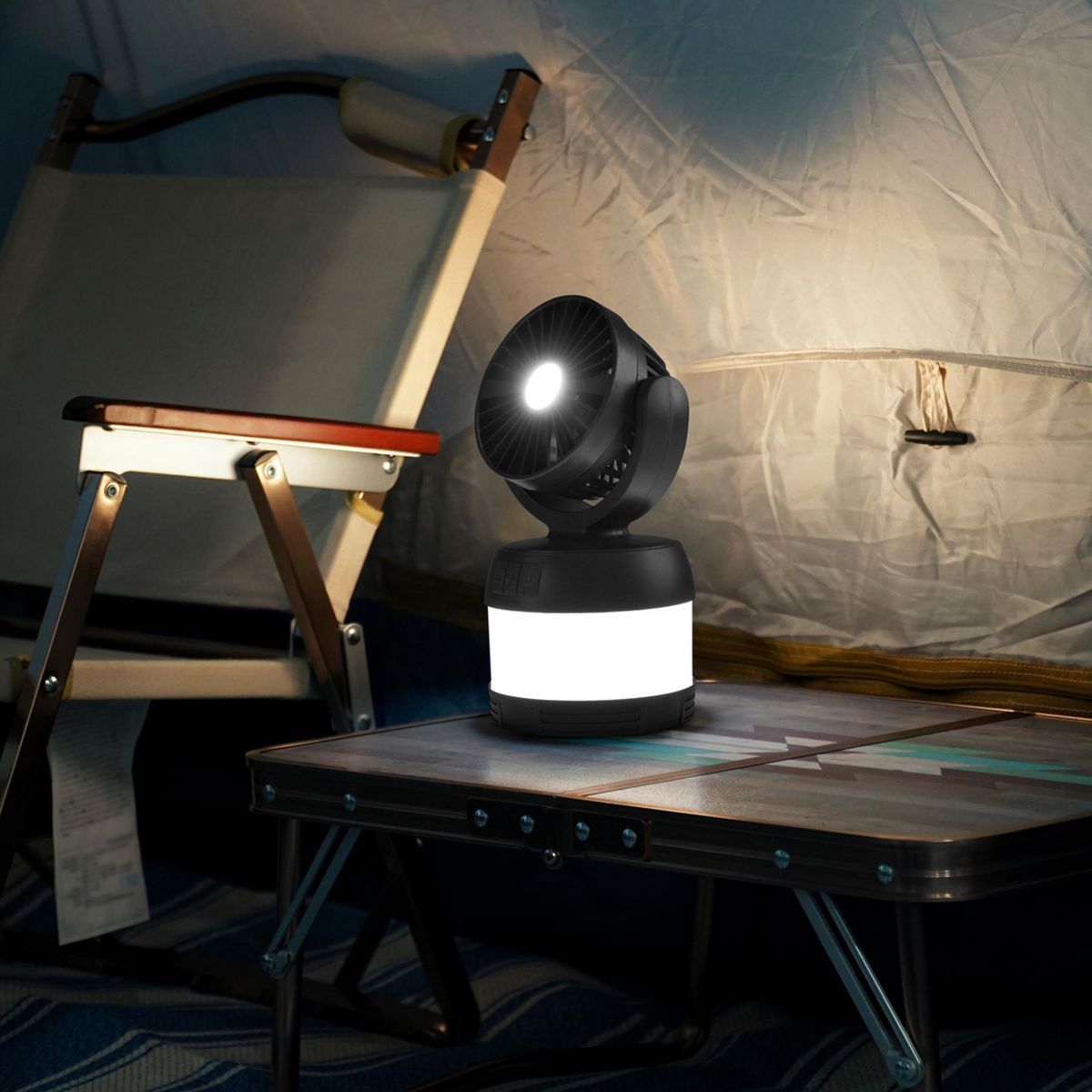 300 Lumen LED Rechargeable 3-in-1 Lantern, Fan, and Power Bank D2814