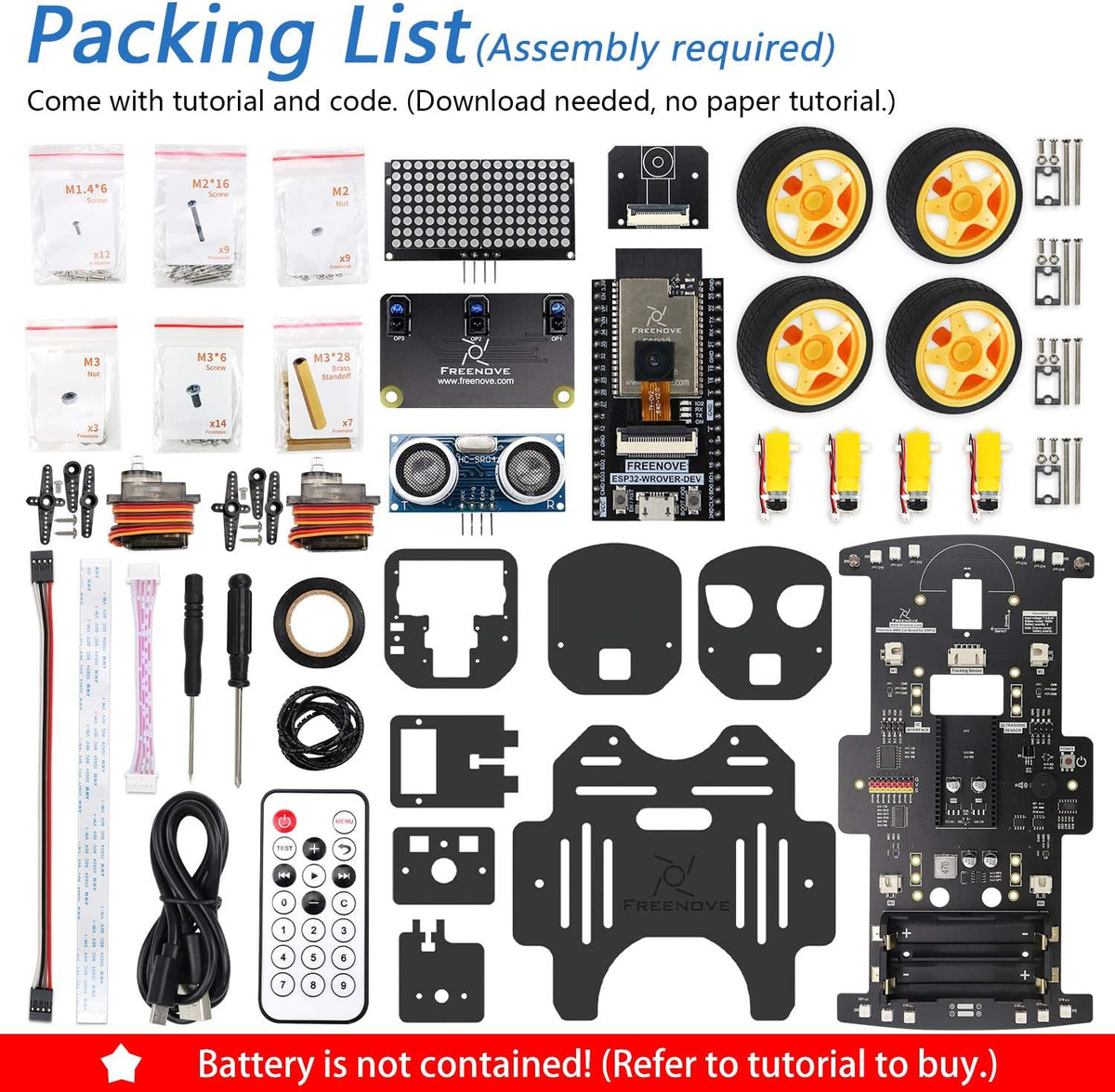 4WD Car Kit for ESP32-WROVER with Camera Y574708