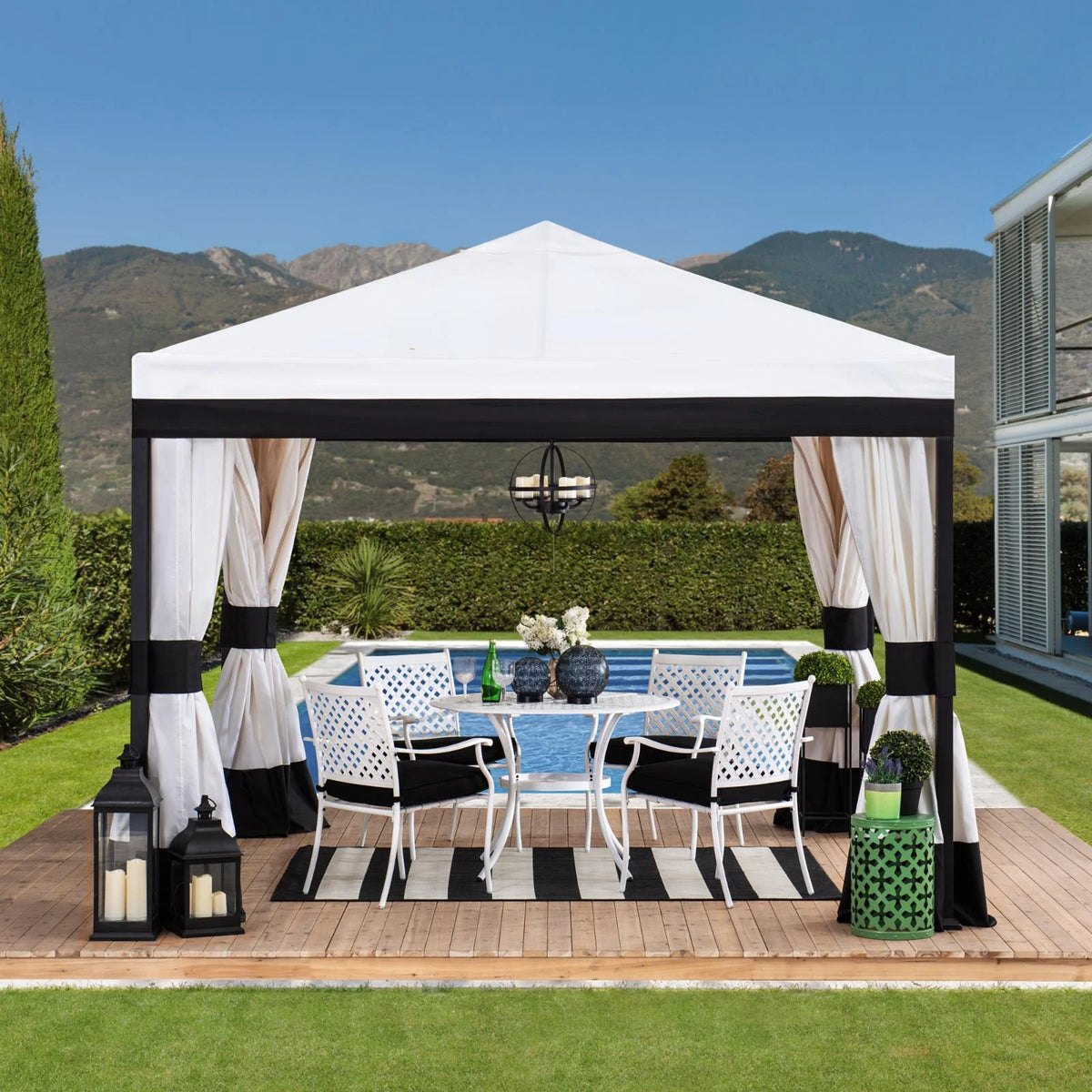 Black and White Steel Gazebo X109830