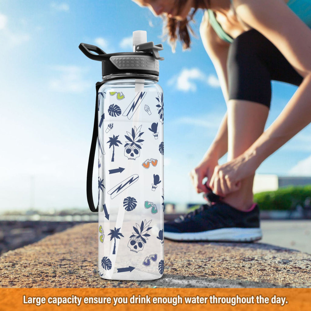 Clear 32oz Tritan Water Bottle with Straw K934471