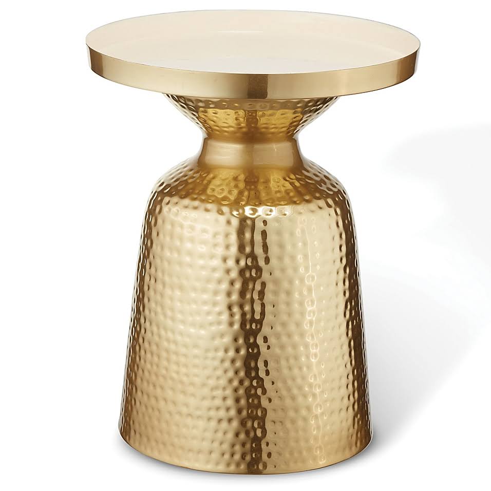 Gold/Ivory Enamel Top End Table Y688727
