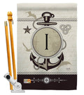 Nautical I Initial Decorative Vertical Double Sided S388