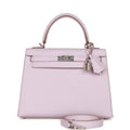 Mauve Pale Epsom Leather Handbag with Palladium Hardware Y552
