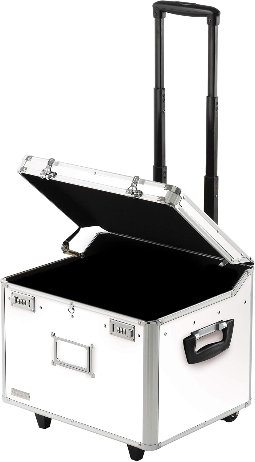 White Locking Rolling File Storage Chest S962