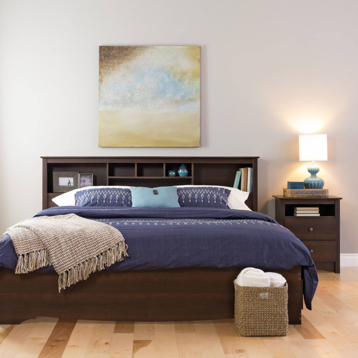 Espresso Full/Queen Bookcase Headboard U87841