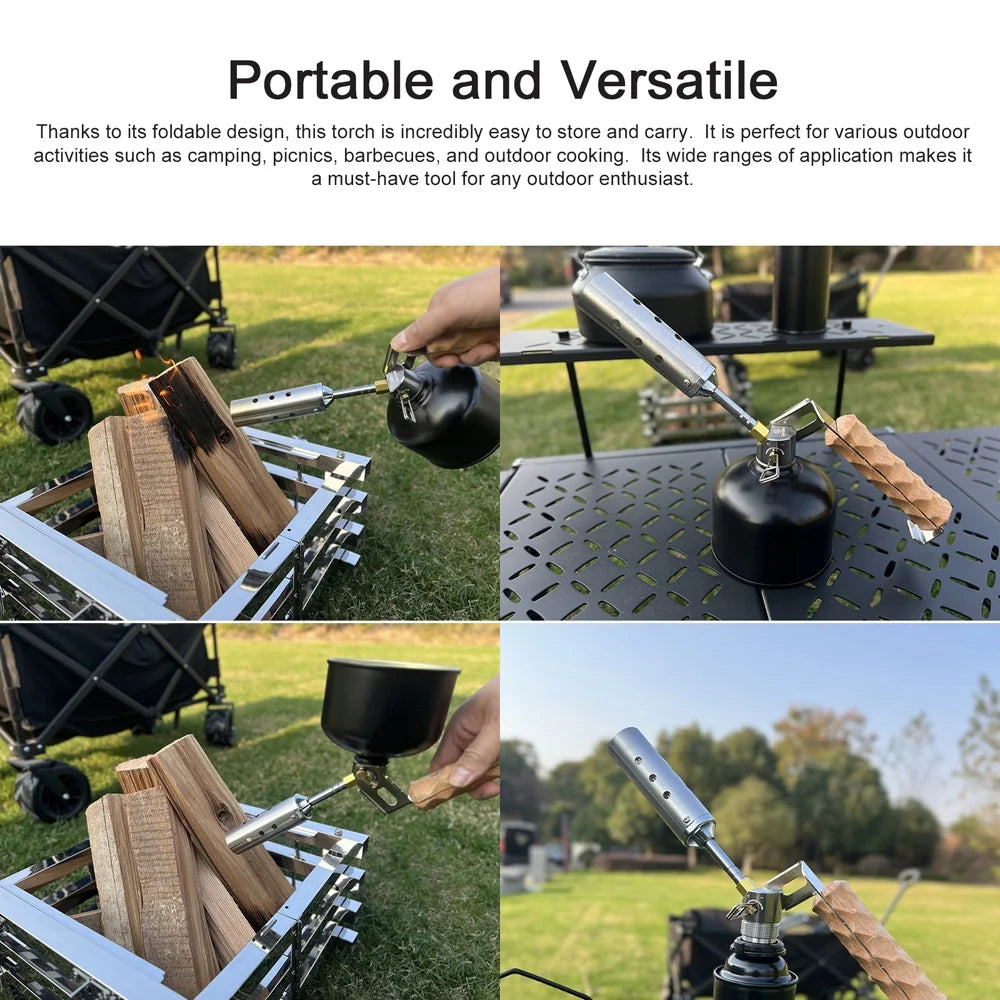Adjustable Valve Outdoor Picnic Torch with Wood Handle R150184