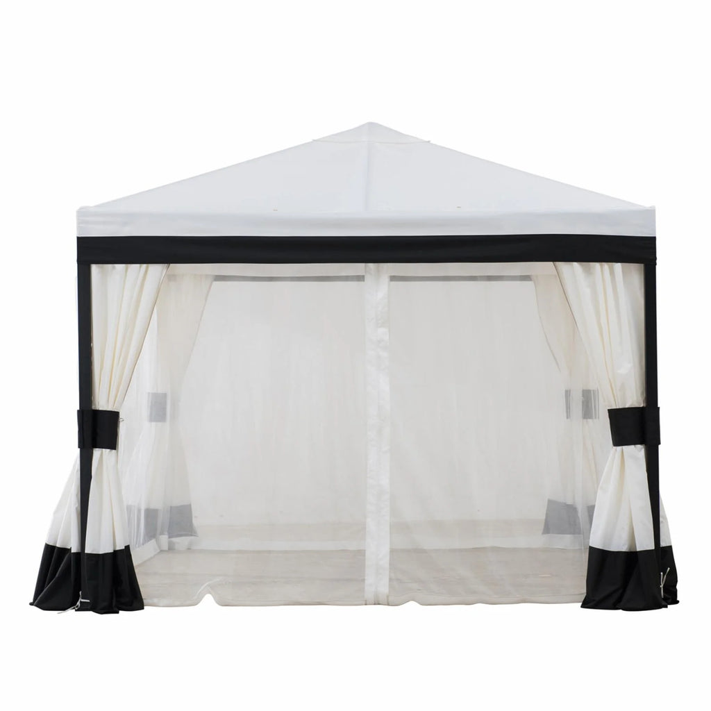 Black and White Steel Gazebo X109830
