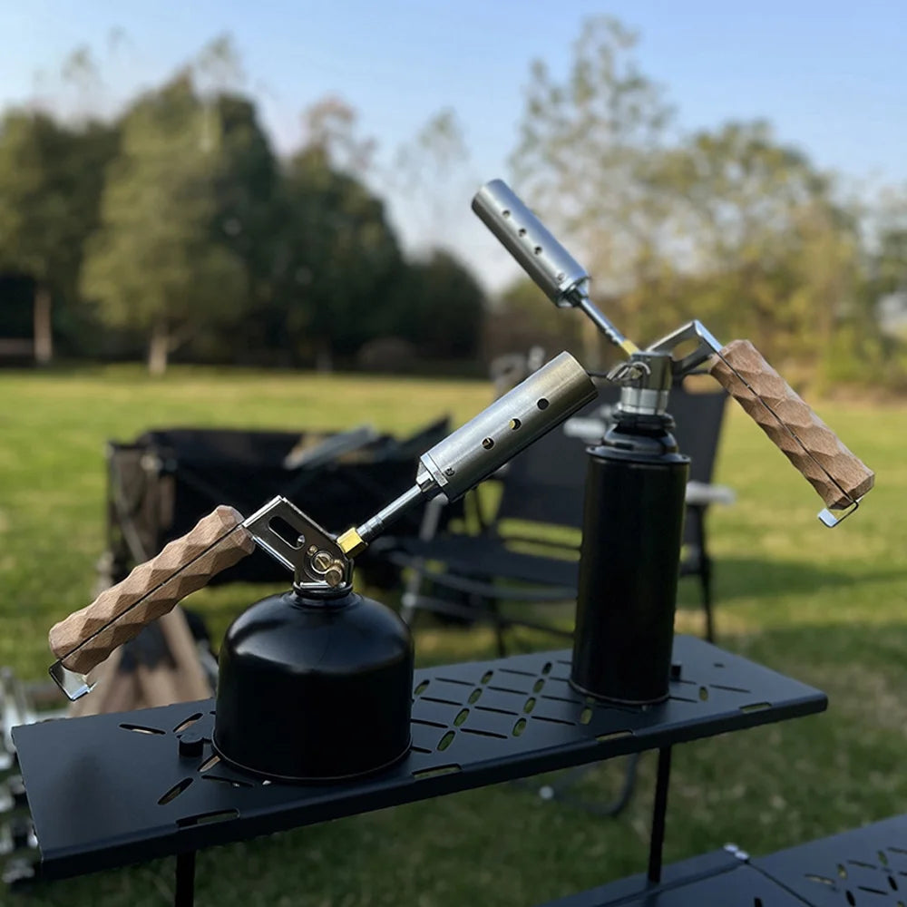 Adjustable Valve Outdoor Picnic Torch with Wood Handle R150184