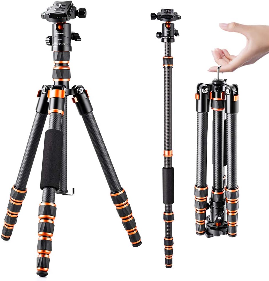 61 inch Carbon Fiber Camera Tripod with 360 Degree Ball Head G166