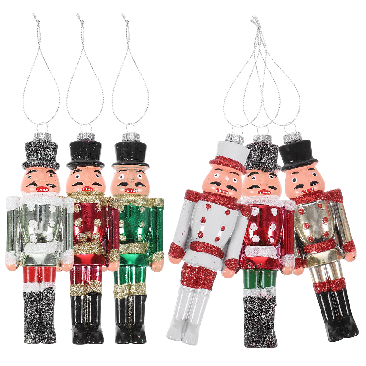6Pcs Plastic Nutcracker Hanging Christmas Decoration V113
