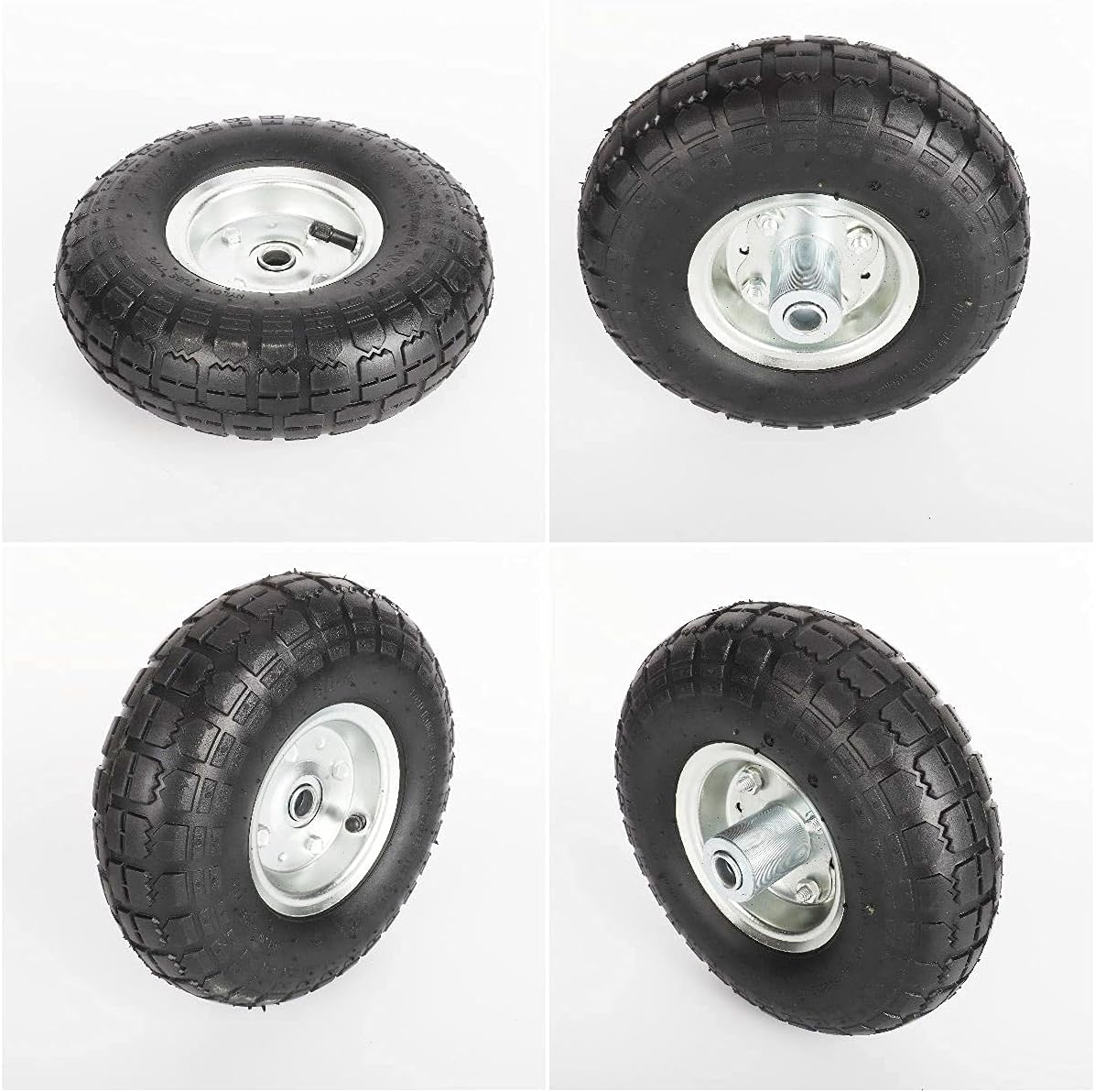 4 Pack Pneumatic Rubber Wheels with 5/8 Center Bearing U280419