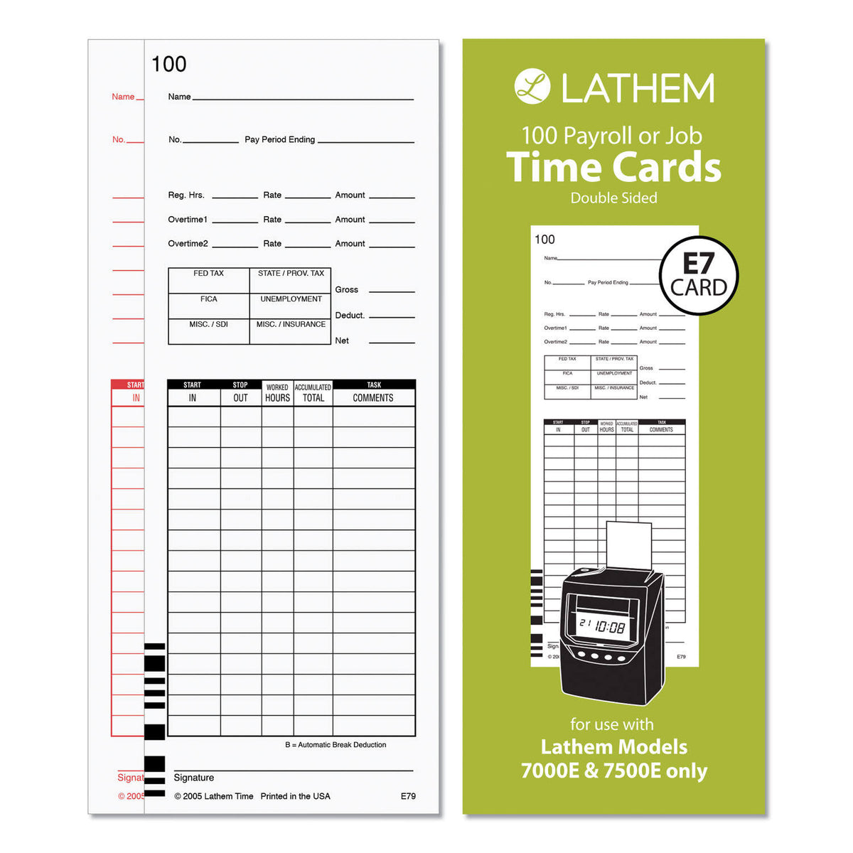 Time Cards 100/Pack I839282