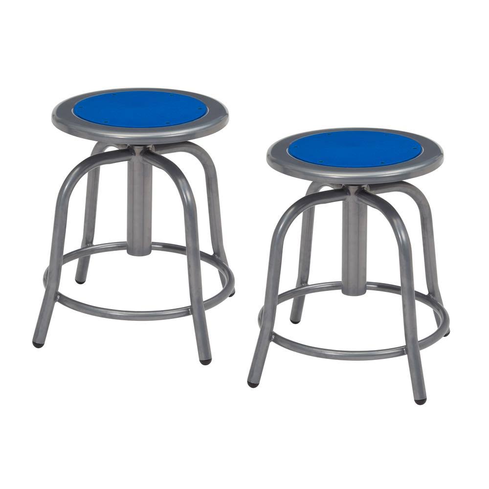 Persian Blue/Gray Steel Swivel Stools, Set of 2 C879976