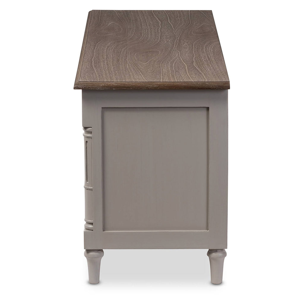 White Wash Distressed 4-Drawer TV Cabinet C92725