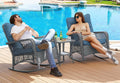 3 Piece Rattan Outdoor Rocking Bistro Set with Cushions A39089
