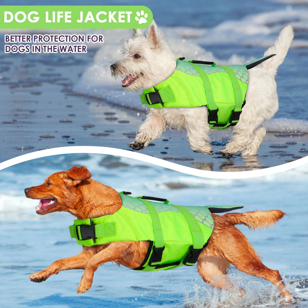 Mermaid Dog Life Jacket with Rescue Handle O3274