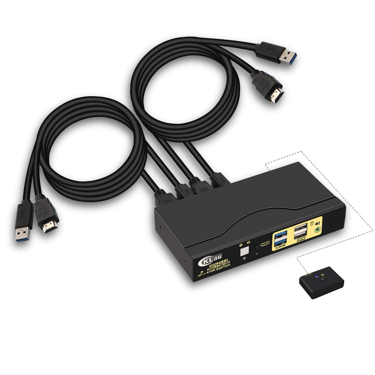 KVM Switch HDMI 4 Port with USB Hub, Audio and 4 KVM Cables R97293