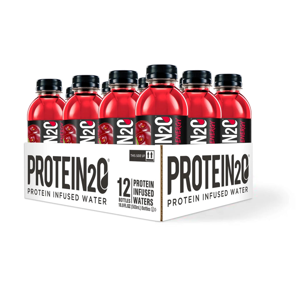15g Whey Protein Infused Water Plus Energy, Cherry Lemonade, 16.9 fl oz Bottle (12-Pack) S757