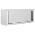 Stainless Steel Kitchen Wall Cabinet with Sliding Doors A7696