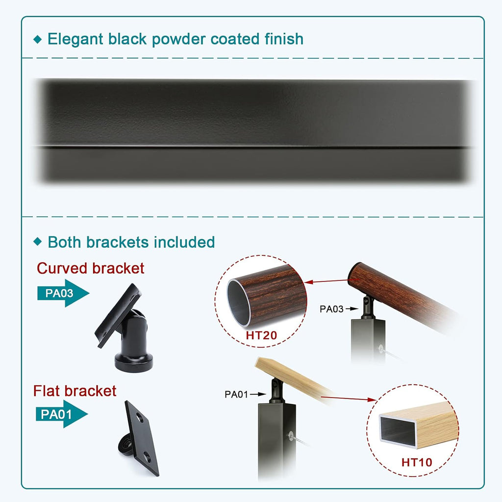 Black 30 Degree Stainless Steel Cable Railing Post B24086