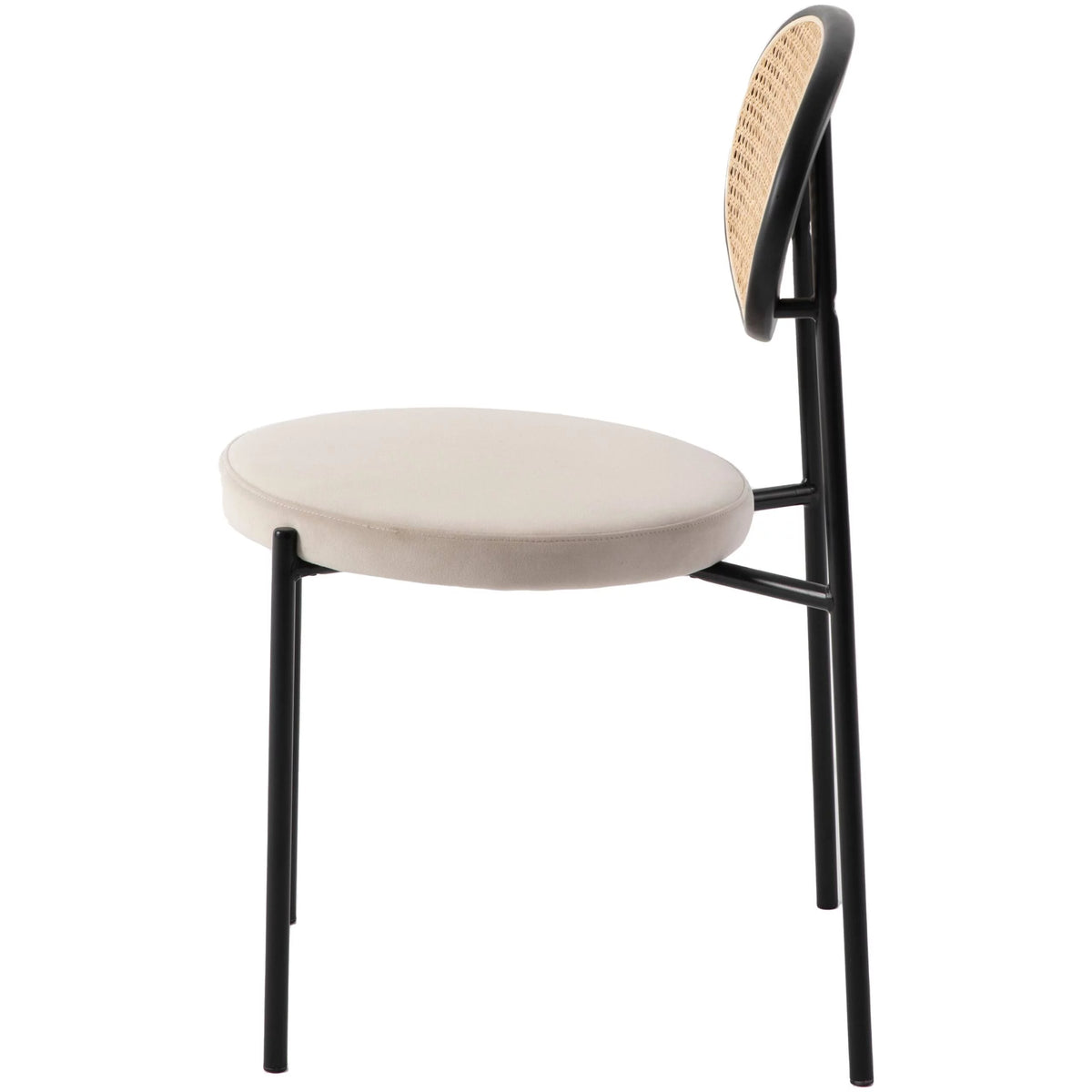 Beige Wicker Dining Chair with Steel Frame A71142