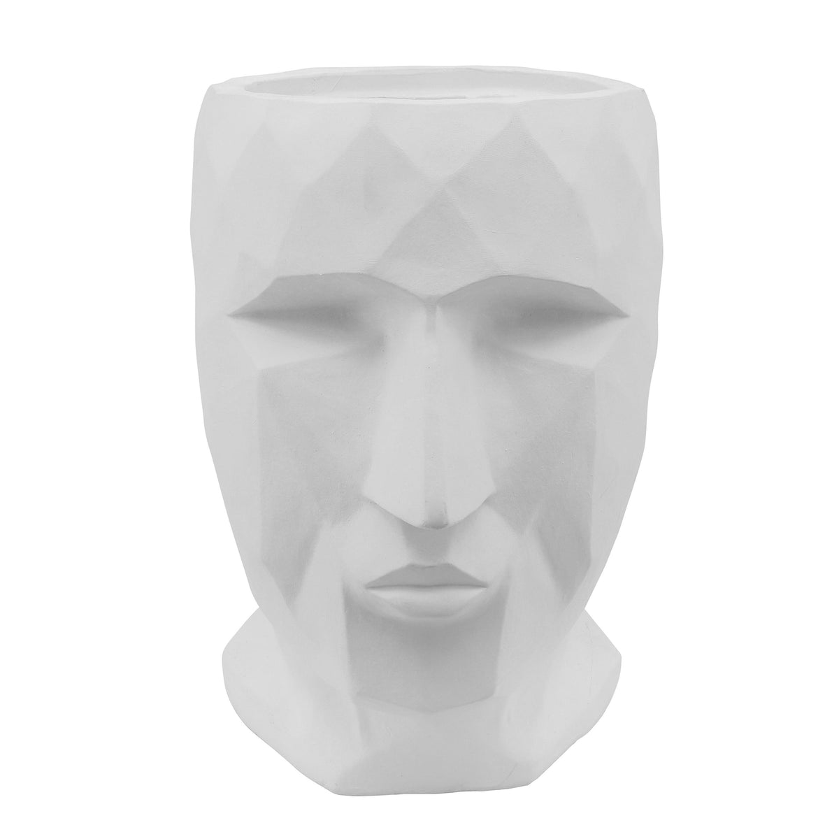 White Resin Face Planter W93798
