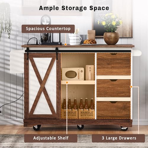 55.5" Black Mobile Kitchen Island with Drop Leaf J83225