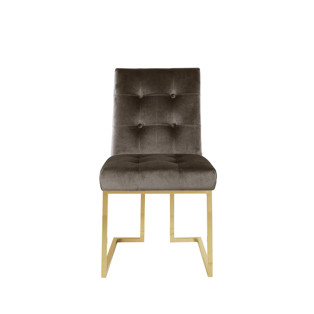 Taupe Velvet Dining Side Chair H5658