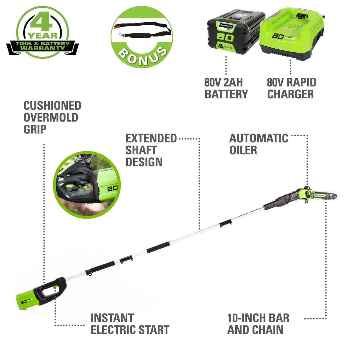 80V 10 in. Brushless Pole Saw Z14690
