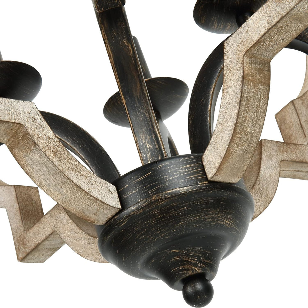 6 Light Farmhouse Chandelier with Globe Light Fixture L585766