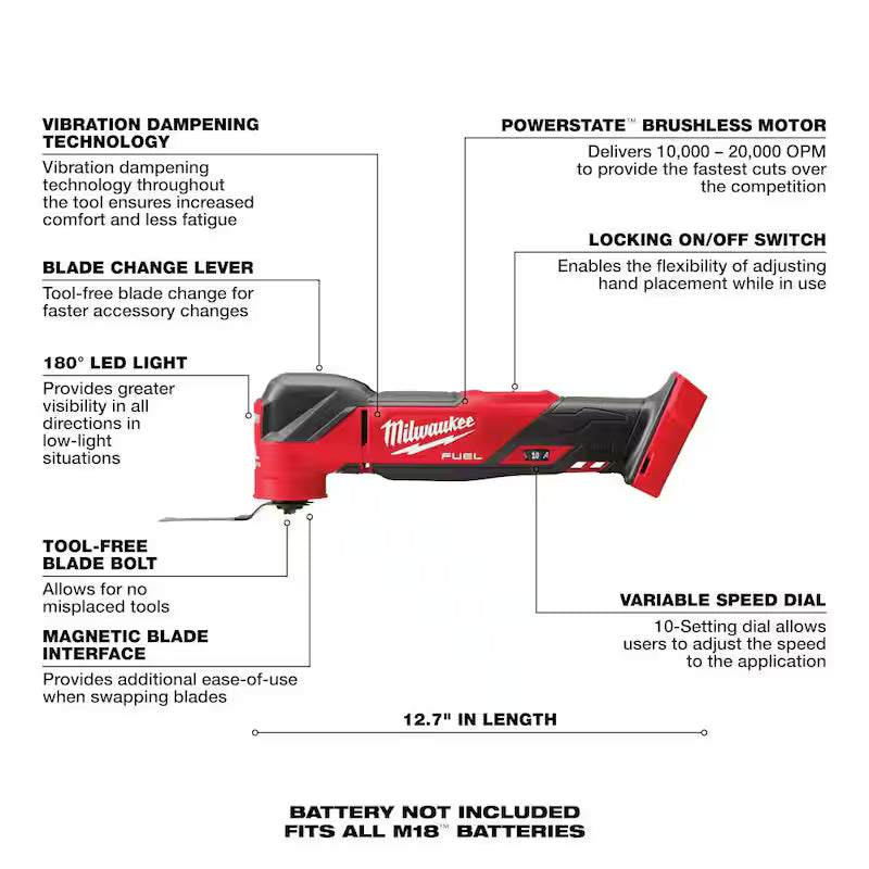 18-Volt Cordless Brushless Oscillating Multi-Tool with 5.0 Ah Battery T847447