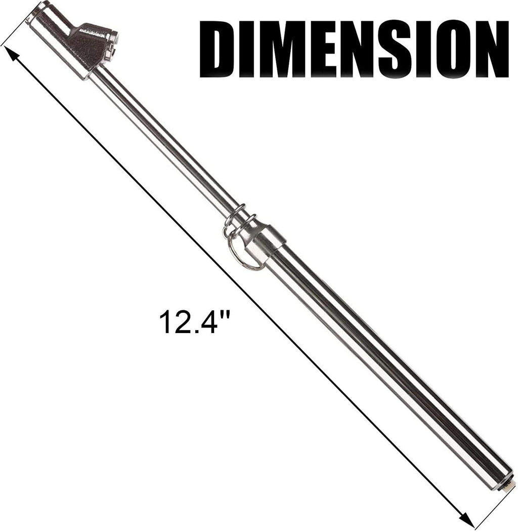 Tire Pressure Gauge 10-150PSI 100-1000KPa Dual Head Chucks Silver (10 Packs) I415507