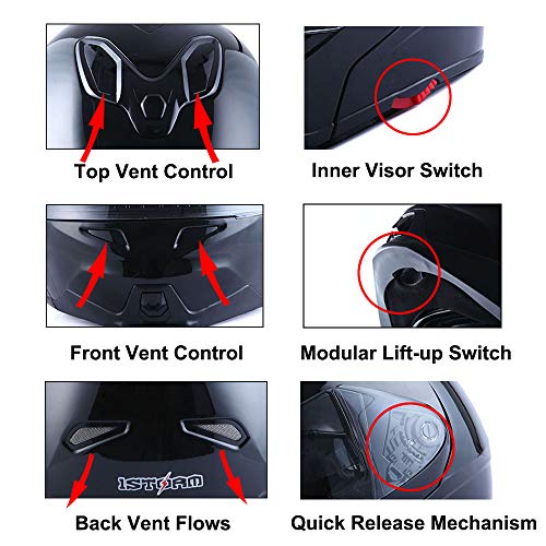 Modular Flip up Dual Visor Full Face Motorcycle Helmet D692