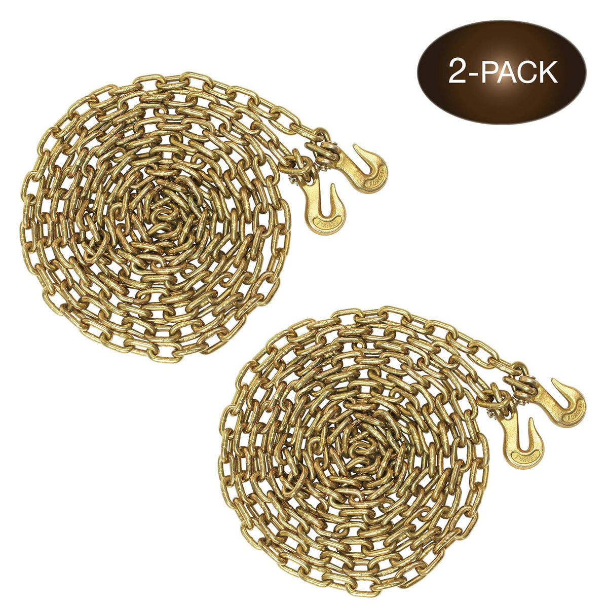 5/16" X 20' Transport Chain, WLL 4,700 lbs, Pack of 2 Q738