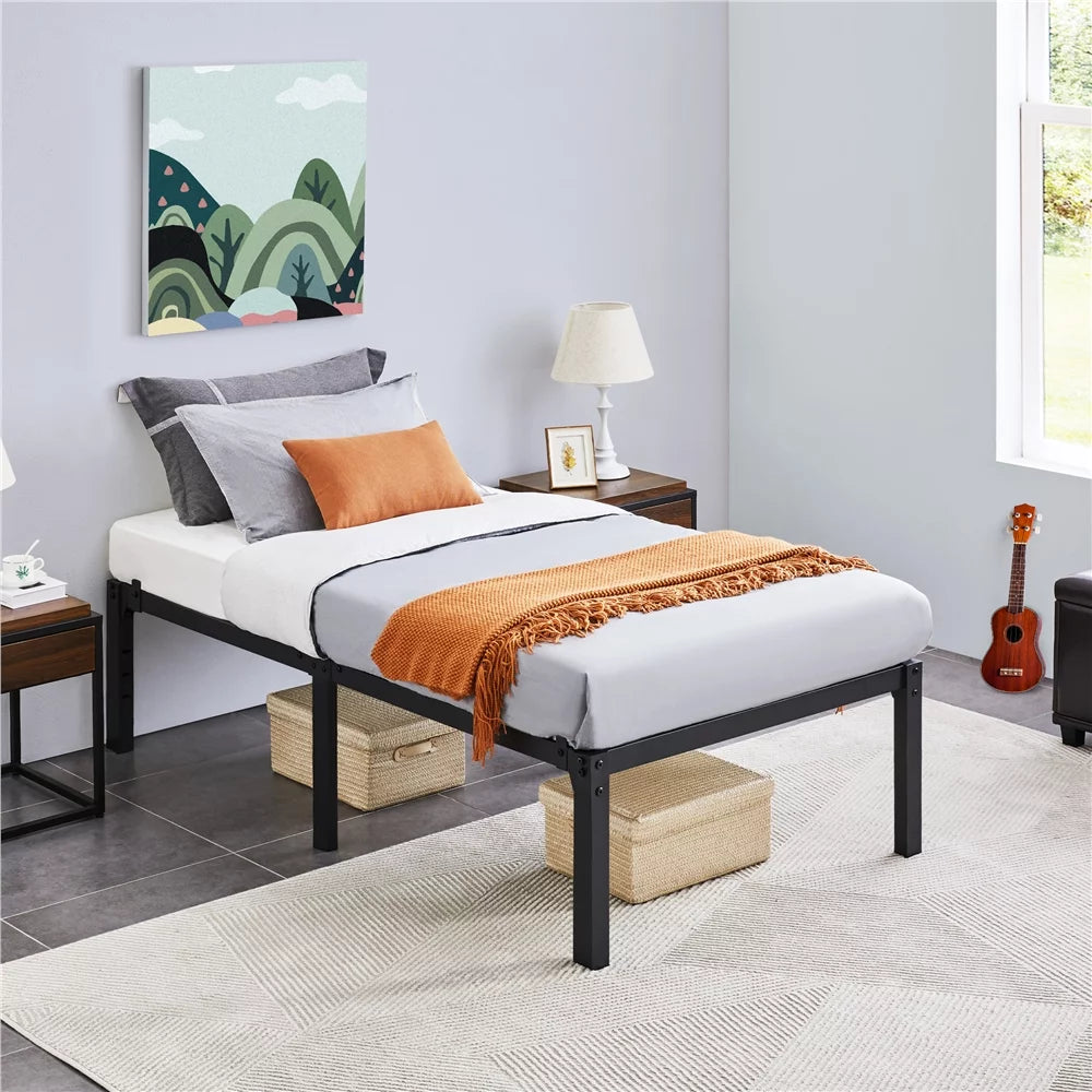 Twin Size Black Metal Platform Bed Frame V31929