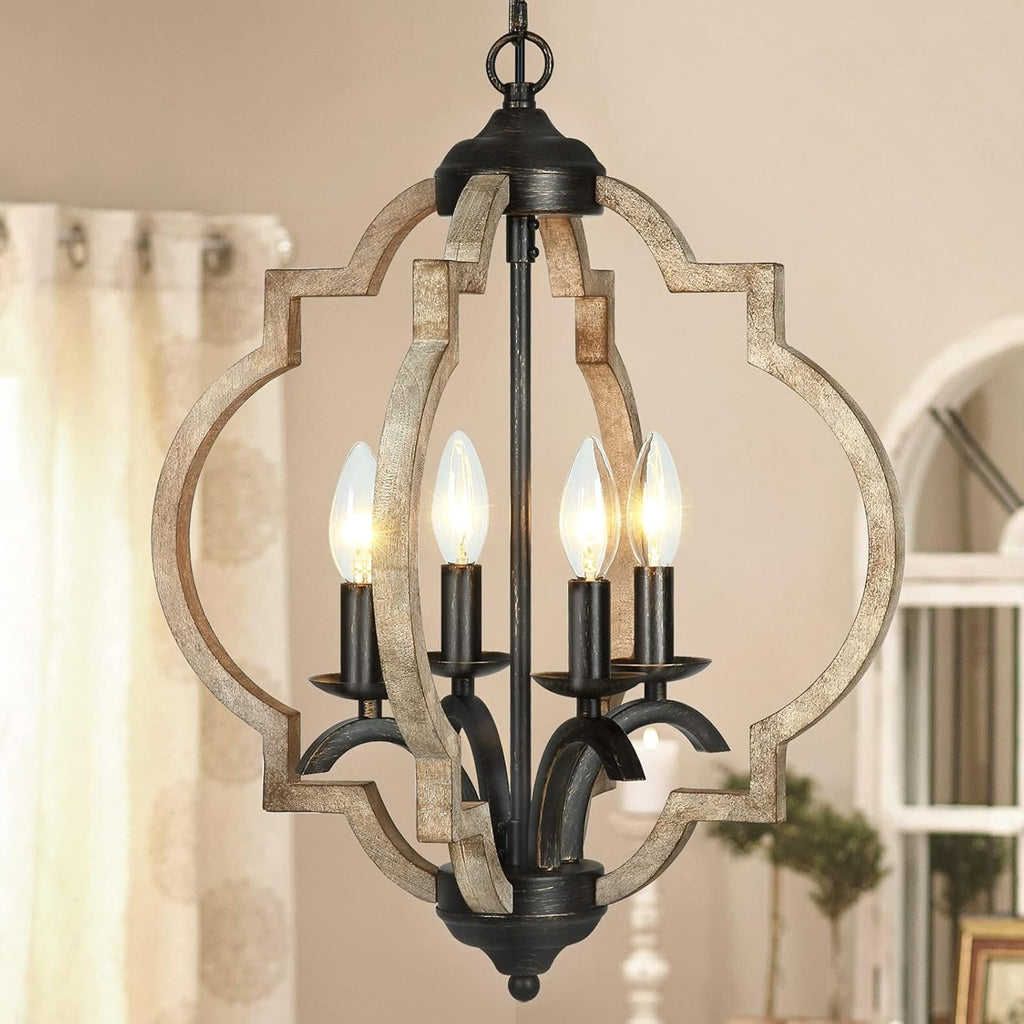 6 Light Farmhouse Chandelier with Globe Light Fixture L585766
