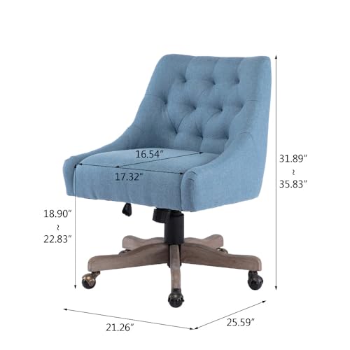 Beige Fabric Upholstered Swivel Office Chair U408902