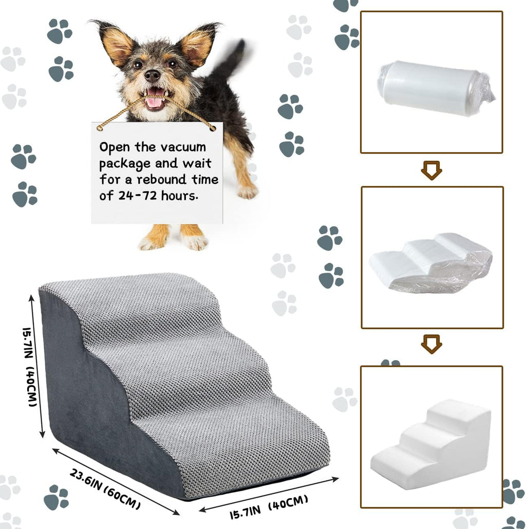 3 Tiers Non-Slip Foam Dog Ramp Stairs for Sofa F73798