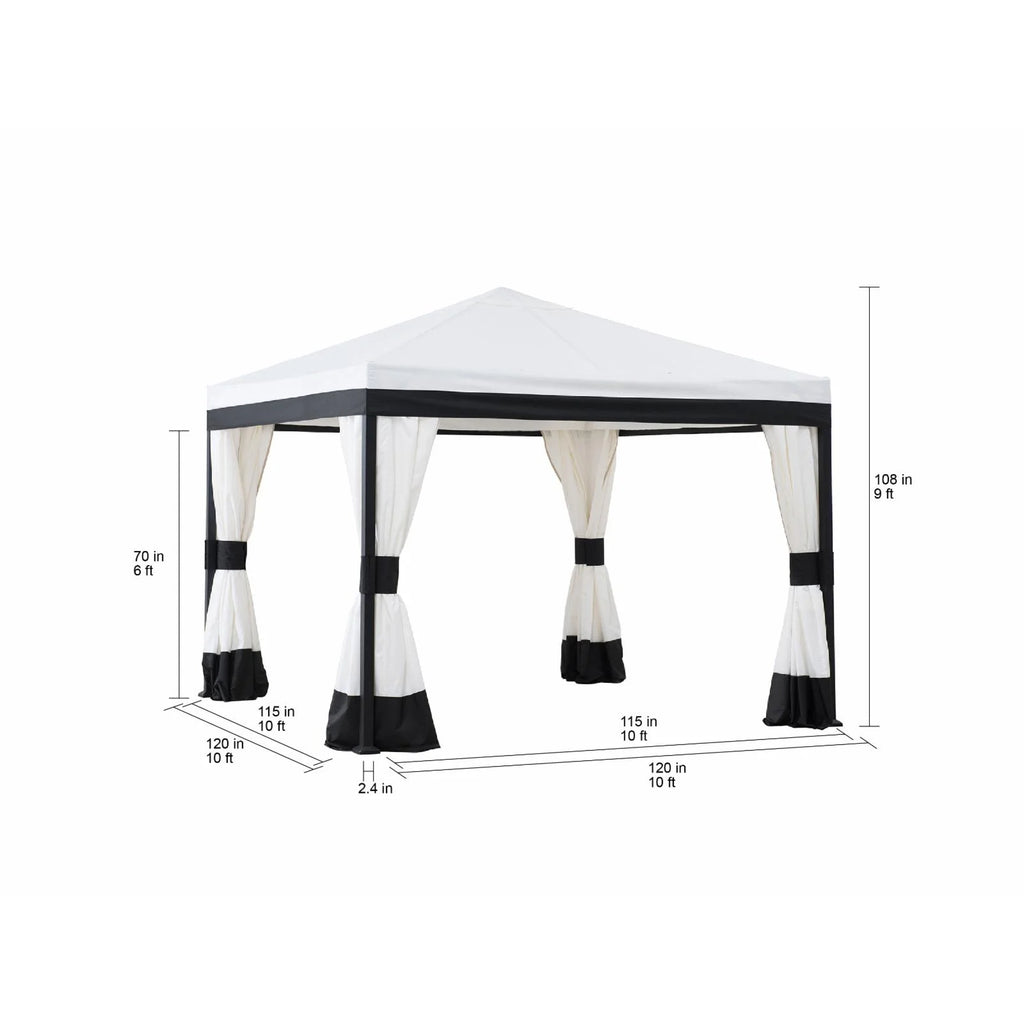 Black and White Steel Gazebo X109830