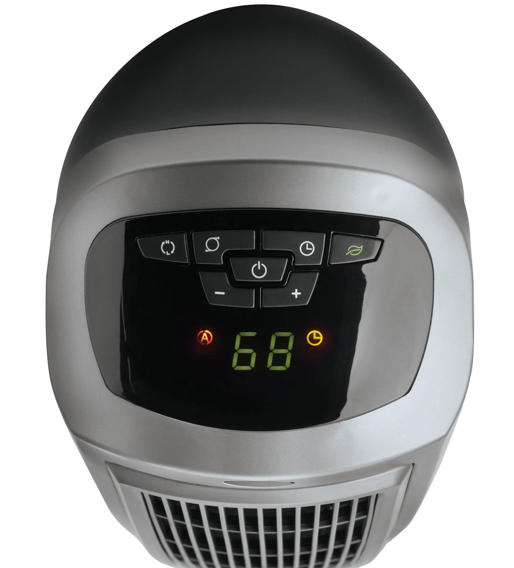 1500W Oscillating Ceramic Electric Tower Space Heater with Remote, Gray B2616