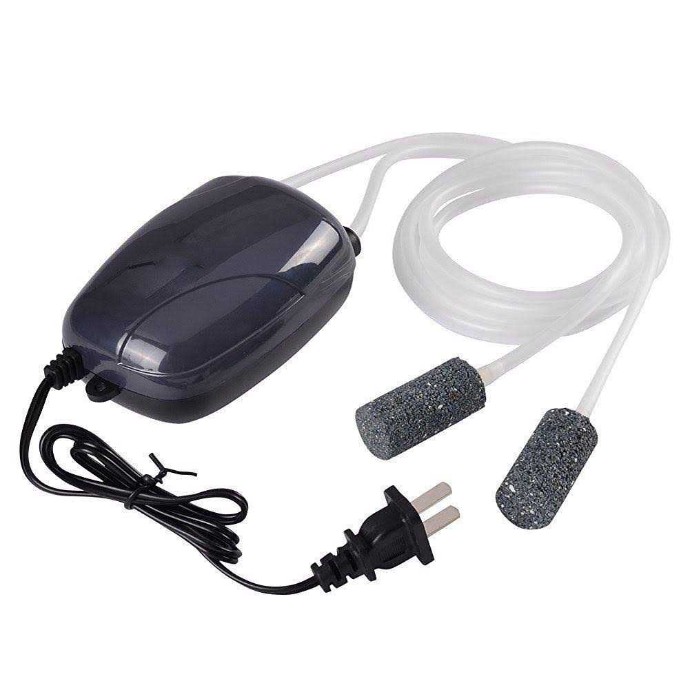 2 Air Bubble Disk Stone Aerator Aquarium Fish Tank Pond Pump Hydroponic Oxygen with 2M Silicone Tube I406892