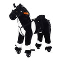 Kids Plush Ride on Walking Horse with Wheels - Black Q70469