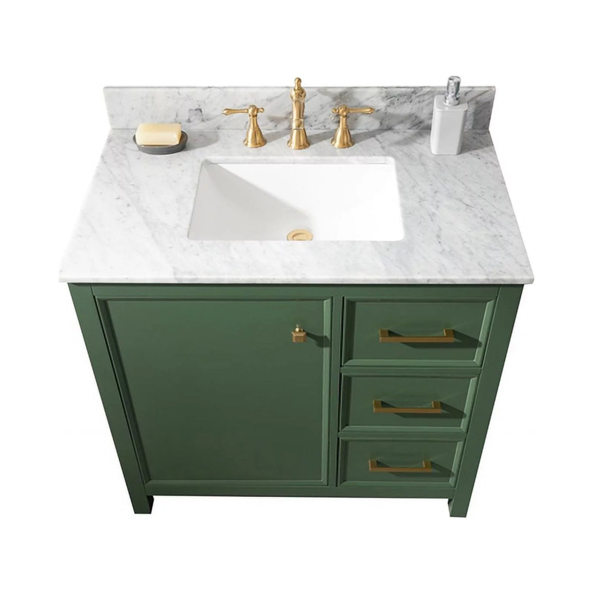 36" Green Wood Sink Vanity Cabinet M375667
