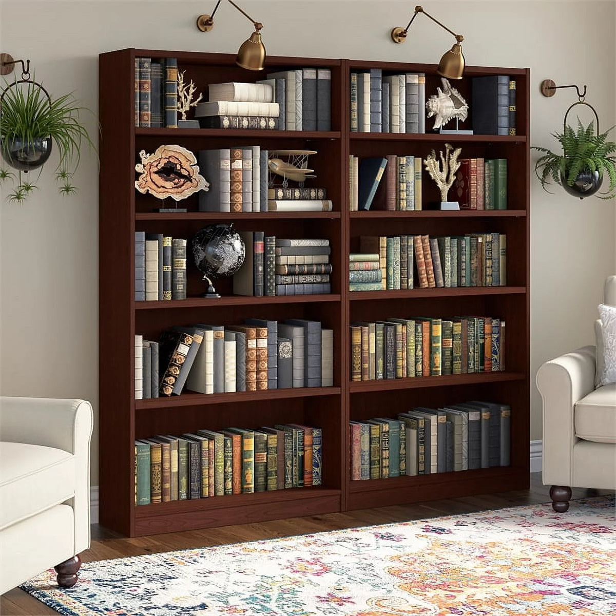 5 Shelf Bookcase Set of 2 T4028